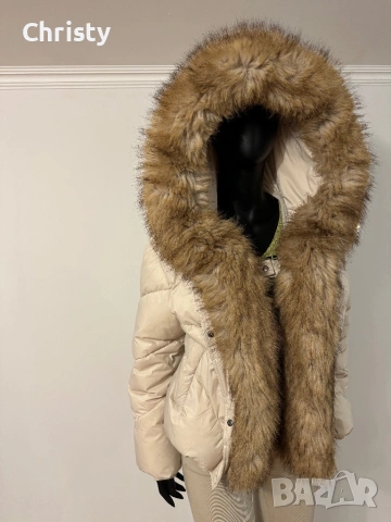 Луксозно яке в цвят екрю, снимка 2 - Якета - 53841438