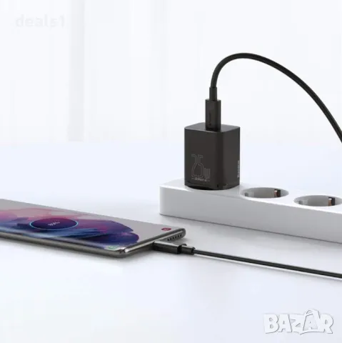 Baseus Super SI Quick Charger 1C Зарядно устройство 25W USB-C/Type-C 1M, снимка 7 - Оригинални зарядни - 49738818