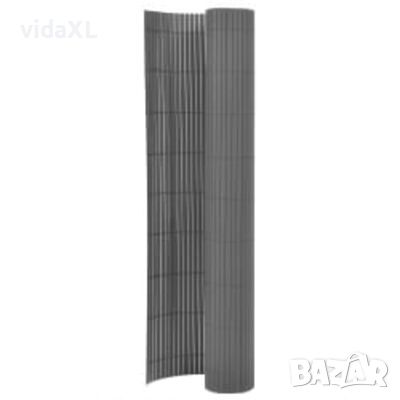 vidaXL Двустранна градинска ограда, 90x400 см, сива(SKU:317150, снимка 1 - Огради и мрежи - 46218472