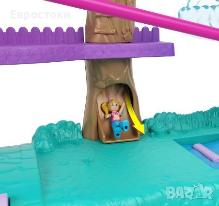 Игрален комплект Polly Pocket House in the Trees с 2 микро кукли, разширяема къща за на дърво Polly , снимка 2 - Образователни игри - 46311952