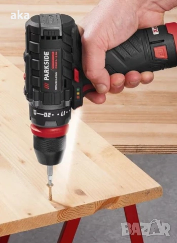 Бормашина+винтоверт PARKSIDE PERFORMANCE12V PBSPA 12 E4+2 батерии, зарядно и комплект свредла+битове, снимка 4 - Други инструменти - 53753293