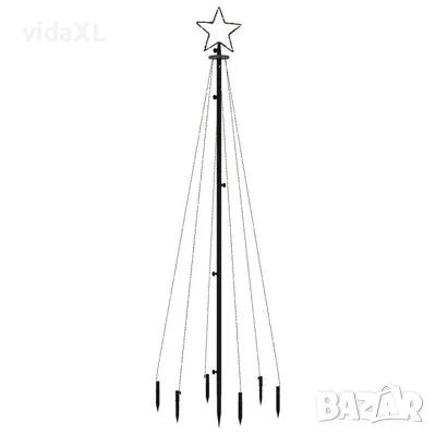 vidaXL Коледна елха с шип, синя, 108 LED, 180 см（SKU:343553）, снимка 3 - Други - 49270963