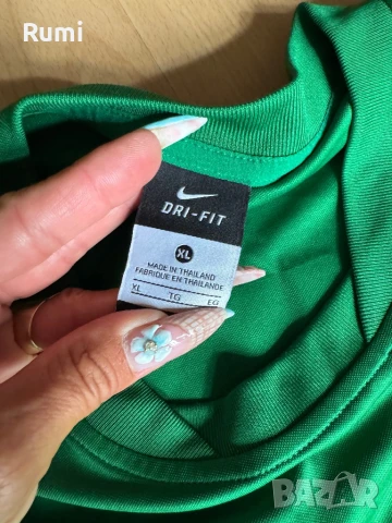 Оригинална зелена мъжка тениска NIKE DRY-FIT ! XL, снимка 3 - Тениски - 51228852