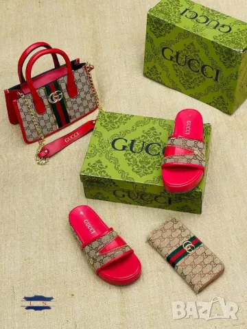 дамски чехли и чанта gucci , снимка 3 - Чанти - 46913760