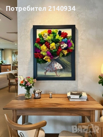 Подаръчна картина със скандинавский мъх✨ „Цветна хармония“ ✨, снимка 8 - Картини - 53308320