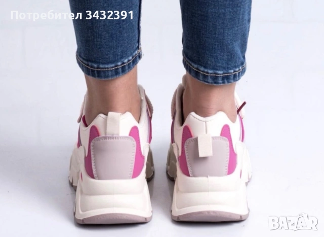 Дамски маратонки, сникърси, бежово розово, снимка 2 - Маратонки - 53758591