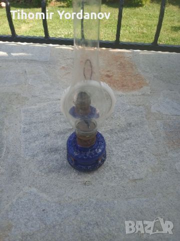 Газена лампа ( синьо стъкло)., снимка 15 - Антикварни и старинни предмети - 46404039