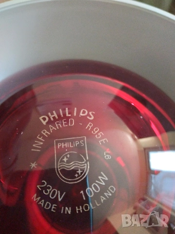 Инфрачервена лампа за нагревки с крушка Philips 100 W, снимка 6 - Настолни лампи - 53221341
