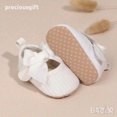 Бебешки бели обувки с панделка, снимка 4 - Бебешки обувки - 53070944