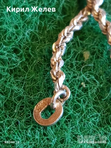 Сребърен синджир красива плетка майсторска ръчна изработка 53555, снимка 5 - Колиета, медальони, синджири - 53778311