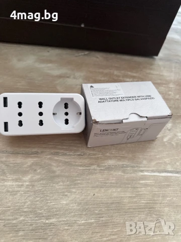 Компактен разклонител LENCENT с USB – идеален за дома и офиса!, снимка 1