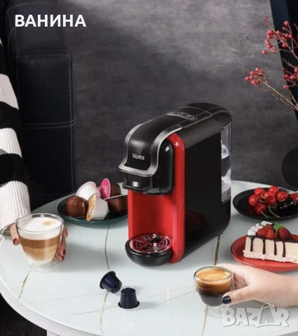 Еспресо машина за мляно кафе и капсули 8в1 Oliver Voltz OV51171B5, 1450W, 19 bar, Черен/червен

, снимка 6 - Кафемашини - 54080978