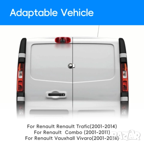 Камера за бус, Renault Trafic, за стоп, заден ход, задно виждане, нощно виждане, бус Рено Трафик, снимка 6 - Аксесоари и консумативи - 52043282