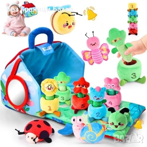 Нова Сензорна Монтесори играчка с саксии растения и сортиране за бебе