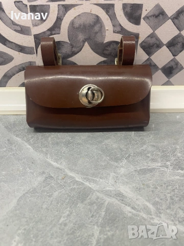 Винтидж кожена чанта за велосипед с инструменти, СССР 70-те г.