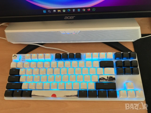 Dark Project 87 Fuji v2 RGB TKL Геймърска механична клавиатура с G3MS Sapphire суичове, снимка 3 - Клавиатури и мишки - 53587256