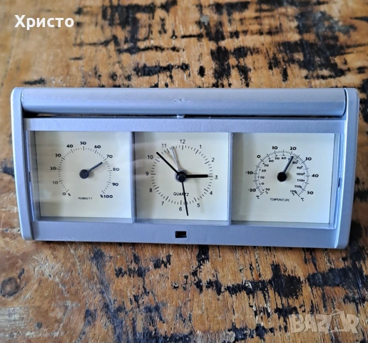 часовник с будилник, термометър и хидрометър за бюро разни, снимка 11 - Други - 13454690