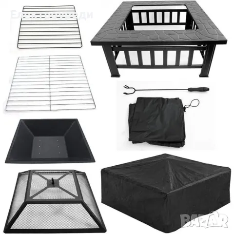 Нова 3в1 маса 'Fire Pit' - BBQ, камина, ледарка, снимка 5 - Маси - 47606964