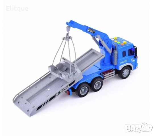 Детски камион с кран и пътна помощ, снимка 3 - Коли, камиони, мотори, писти - 52813936
