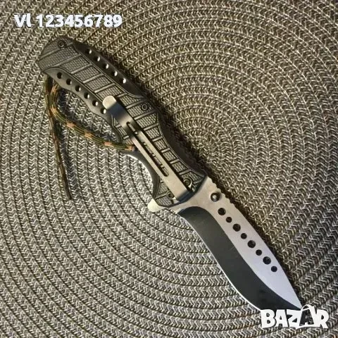 Сгъваем автоматичен нож Paramilitary-карбонов принт+паракорд , снимка 4 - Ножове - 53845122