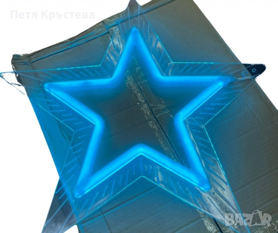 Акрилна петолъчна звезда 50 см.,5W, снимка 2 - Декорация за дома - 52391356