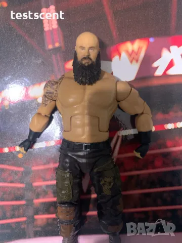 Екшън фигура WWE Braun Strowman Брон Строуман Elite Mattel играчка figure bald, снимка 9 - Колекции - 48386480