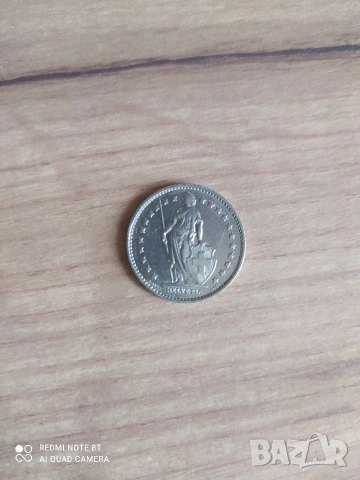 1 швейцарски франк от 1975 г, снимка 2 - Нумизматика и бонистика - 53579960