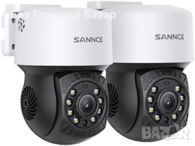 Нова SANNCE 1080P PTZ Камера-2MP, Водоустойчива, Нощно Виждане 30м
