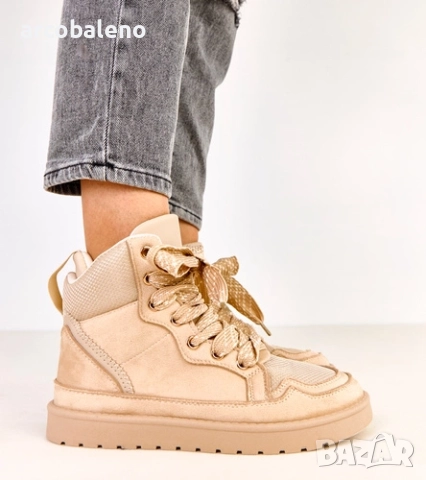 Дамски високи маратонки с дебели връзки от Klevis, снимка 11 - Маратонки - 52425560