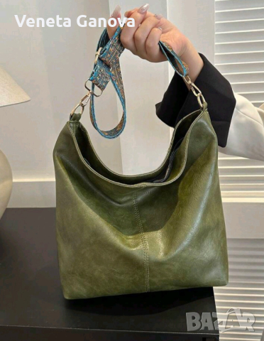 Зелена,кафява или черна ежедневна чанта от екокожа,размери и разпределение на снимките щее, снимка 15 - Чанти - 45068322
