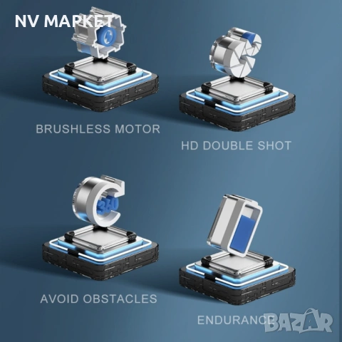 Сгъваем дрон с 8k HD Двойна камера 360 ° на заснемане Дрон S169 с 4К двойна камера, снимка 16 - Дронове и аксесоари - 53837732