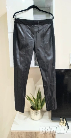 Дамски черен кожен клин панталон Junona Юнона топ бюстие риза блуза боди