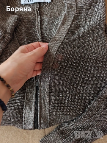 ZARA блестяща жилетка с цип, снимка 10 - Жилетки - 53501630