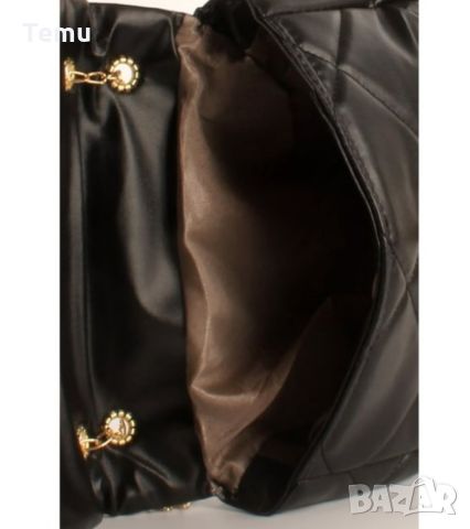 Дамска ватирана мека чанта в стилен дизайн и дръжка тип синджир, снимка 5 - Чанти - 46411654