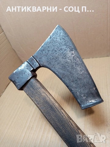Соц Стара Голяма Ръчно Кована Дърводелска Брадва Кривица. НОМЕР 64., снимка 8 - Антикварни и старинни предмети - 53445781