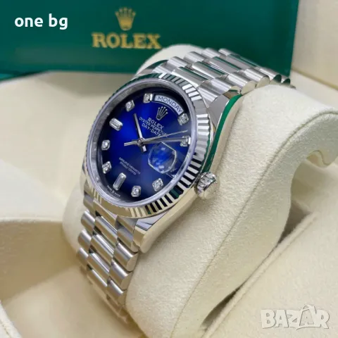 Rolex Day Date President Silver Blue 36 mm , снимка 4 - Луксозни - 48298012