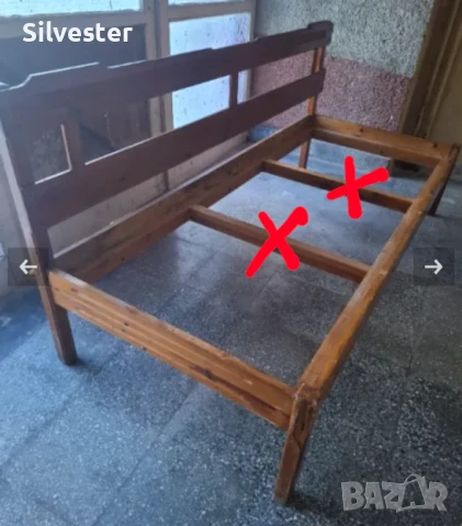 Дървено легло без матрак