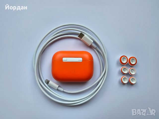 Оригинални Apple Airpods Pro 2 Уникални Поръчково Боядисани Custom Orange Black, снимка 4 - Bluetooth слушалки - 45832928