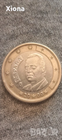 Рядка монета 1 евро Испания 2000 година