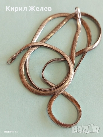 Сребърен синджир тип змийска плетка красив стилен дизайн Italy 48096