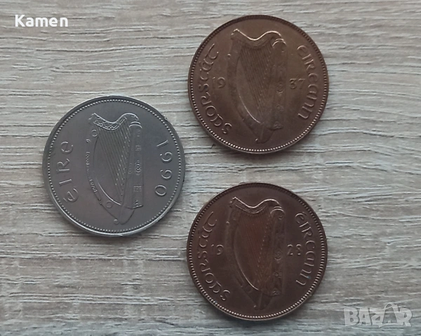 Лот ирландски монети (1928 - 1937), снимка 2 - Нумизматика и бонистика - 53635433