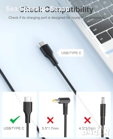 Нов стенен адаптер Зарядно 65W Type-C за ASUS UX390 UX325 C213 C302 C403, снимка 3 - Друга електроника - 53834998