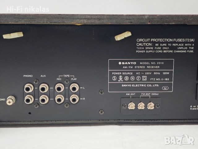 ретро стерео ресийвър усилвател SANYO 2016 , снимка 8 - Ресийвъри, усилватели, смесителни пултове - 52365947