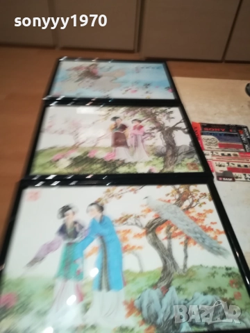 JAPAN X3-ЯПОНСКИ МОТИВИ-КАРТИНИ РАМКИ СТЪКЛО 0110251830, снимка 4 - Антикварни и старинни предмети - 51911155