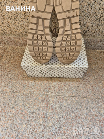 TERGAN ДАМСКИ СНИКЪРСИ С МОДЕРНА ВИЗИЯ В БЕЖОВ ЦВЯТ И ЗЛАТЕН БЛЯСЪК, снимка 8 - Маратонки - 53603061