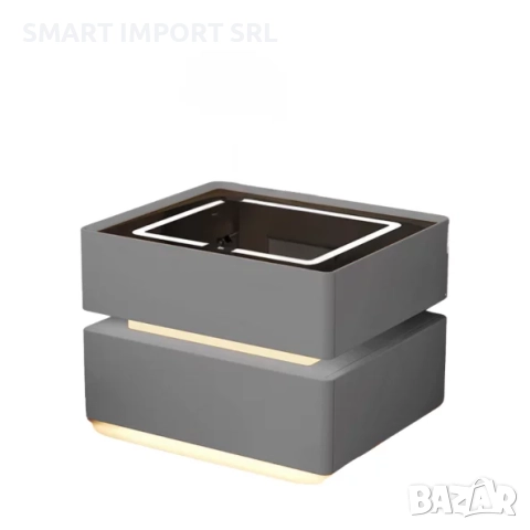 Интелигентно нощно шкафче Smart Heater LED, с безжично зареждане, сив, снимка 2 - Шкафове - 51997424
