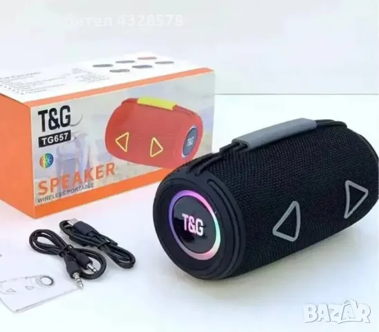 Портативна тонколона,T&G TG657,RGB светлини, снимка 1 - Тонколони - 48476431