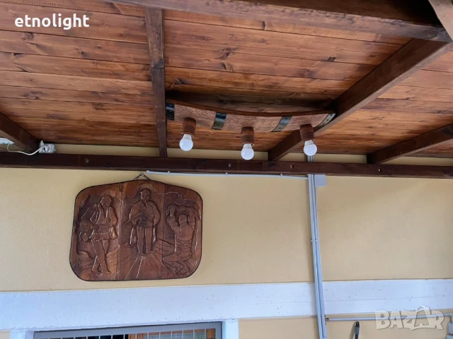 Полилеи от автентични реставрирани дъбови бъчви с ръчно изработени дървени чашки , снимка 18 - Полилеи - 49844600