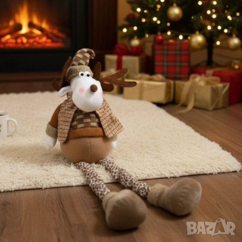 Коледно еленче с опъващи се крачета – 80 см, в три цвята, уютна зимна декорация, снимка 3 - Други стоки за дома - 52134116