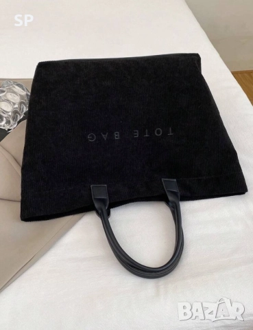 Черна нова чанта от кадифе, снимка 4 - Чанти - 52902639